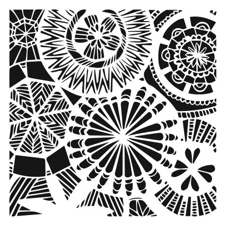 The Crafters Workshop 6x6 Stencil Floral Spectacle - TCW838S - Lilly Grace Crafts