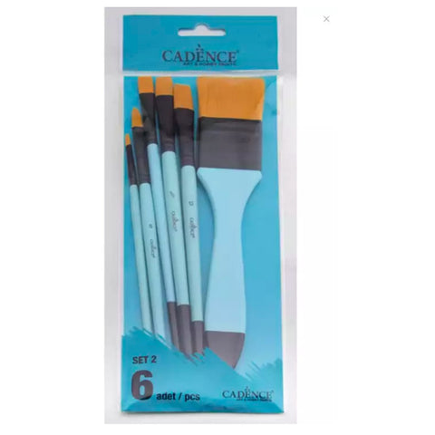 Cadence Mixed Brush Set 6 Pcs - CA550140 - Lilly Grace Crafts