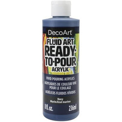 DecoArt Navy Fluid Art Ready to Pour Acrylic - CLDADFA27-8OZ - Lilly Grace Crafts