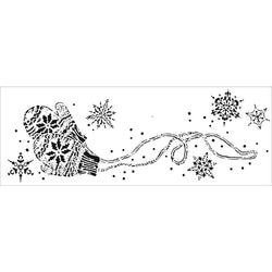 The Crafters Workshop 16½x6 Stencil Snowy Mittens - TCW2193 - Lilly Grace Crafts