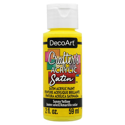 DecoArt Sunny Yellow 2oz Crafters Acrylic Satin - CLDADCAS07-2OZ - Lilly Grace Crafts