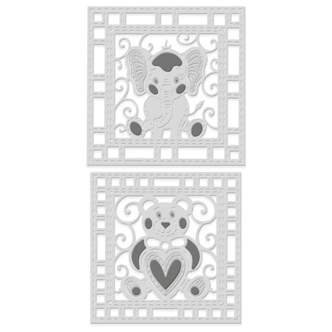 Sweet Dixie Elephant and Teddy Applique Patchwork Sweet Dixie Cutting Die - SDD630 - Lilly Grace Crafts