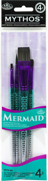 Royal & Langnickel Mythos Mermaid 4 Piece Brush Set - CLMYTH303 - Lilly Grace Crafts