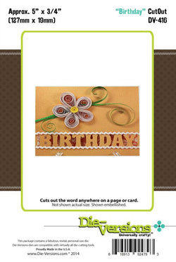 Die-Versions Birthday Cut Out - DV-416 - Lilly Grace Crafts