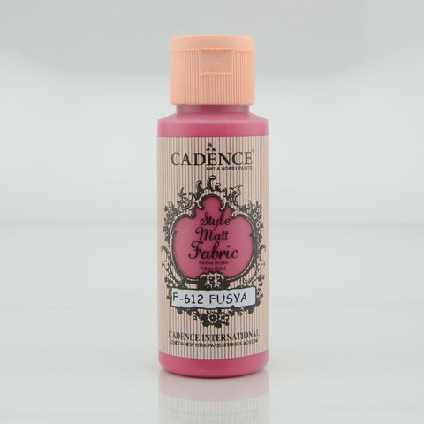 Cadence Fuchsia 59 ml  Style Matt Fabric Paint  - CA731303 - Lilly Grace Crafts