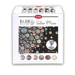 Viva Decor Blob Paint Kit Silver Moon 6 Paints 6 x 90 ml  - VD800305900 - Lilly Grace Crafts