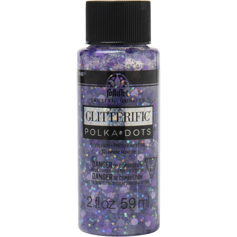 PLAID LAVENDER FOLKART GLITTERIFIC POLKA DOTS - 2OZ - PE7192 - Lilly Grace Crafts