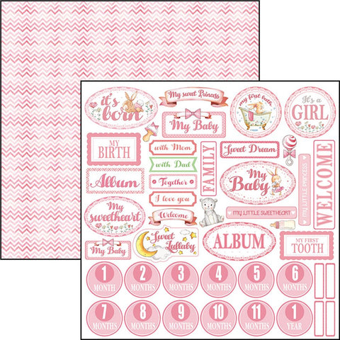 Ciao Bella Papers 12"x12" Sheets x12 English Heart Girl - CBSS060 - Lilly Grace Crafts