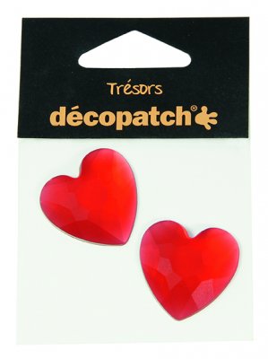 DecoPatch Pack of 2 hearts, 3cm – Red - CLDPBJ026 - Lilly Grace Crafts