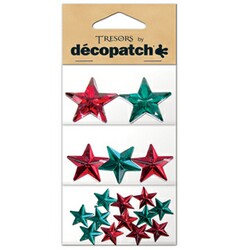 DecoPatch Star shapes, red / green - CLDPBJM220 - Lilly Grace Crafts