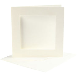 Creativ Window Card 12.5x12.5cm x10 Off-white - CLCV23740 - Lilly Grace Crafts