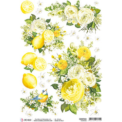 Ciao Bella Papers A4 Rice Paper x5 Taormina  - CBRP093 - Lilly Grace Crafts