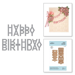 Spellbinders Die D-Lites Happy Birthday Banner - SBS2-300 - Lilly Grace Crafts