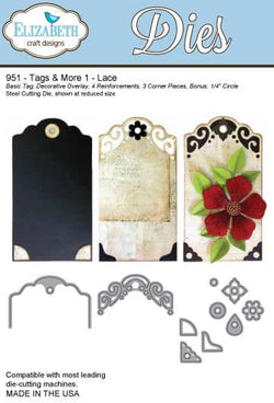 Elizabeth Craft Designs Tags & More 1 - Lace - ECD951 - Lilly Grace Crafts