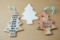 Country Love Crafts Xmas Tree Ornament Flat Tree Decoration Box Quantity 12 - CLM026 - Lilly Grace Crafts