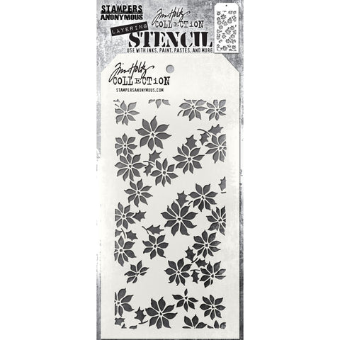 Stampers Anonymous Tiny Poinsettia - Tim Holtz Layering Stencil - AGTHS163 - Lilly Grace Crafts