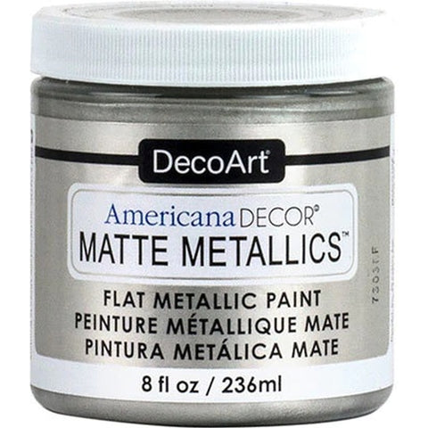 DecoArt Soft Silver Matte Metallics - CLDADMMT04-8OZ - Lilly Grace Crafts