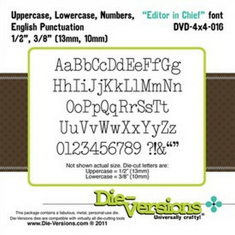 Die-Versions Fonts - Editor In Chief - DVD-4X4-016 - Lilly Grace Crafts