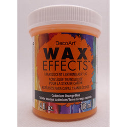 DecoArt Cadmium Orange Hue 4OZ Wax Effects Encaustic Acrylic - CLDADWE07-4OZ - Lilly Grace Crafts