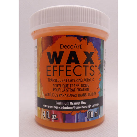 DecoArt Cadmium Orange Hue 4OZ Wax Effects Encaustic Acrylic - CLDADWE07-4OZ - Lilly Grace Crafts