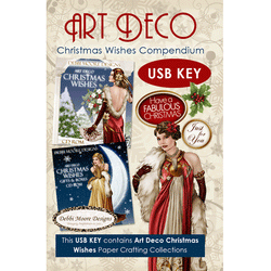 Debbi Moore Designs Art Deco - Christmas Wishes USB - DMUSB067 - Lilly Grace Crafts