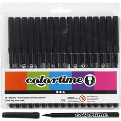 Creativ Colortime Marker width 2mm 18pcs black - CLCV373561 - Lilly Grace Crafts